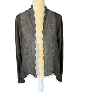 TINY Anthropologie Rosalie Lace Cardigan Open Sweater Size Small Linen